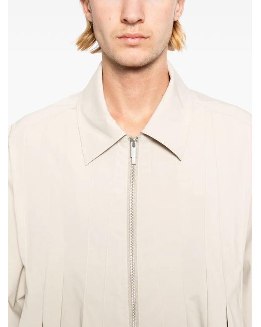 Feng Chen Wang White Veste Plissée À Fermeture Zippée for men