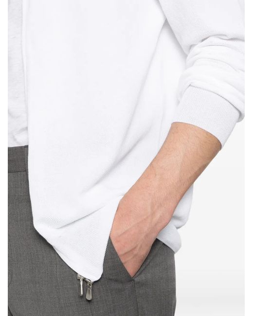 Gran Sasso White Zip-Up Cotton Cardigan for men
