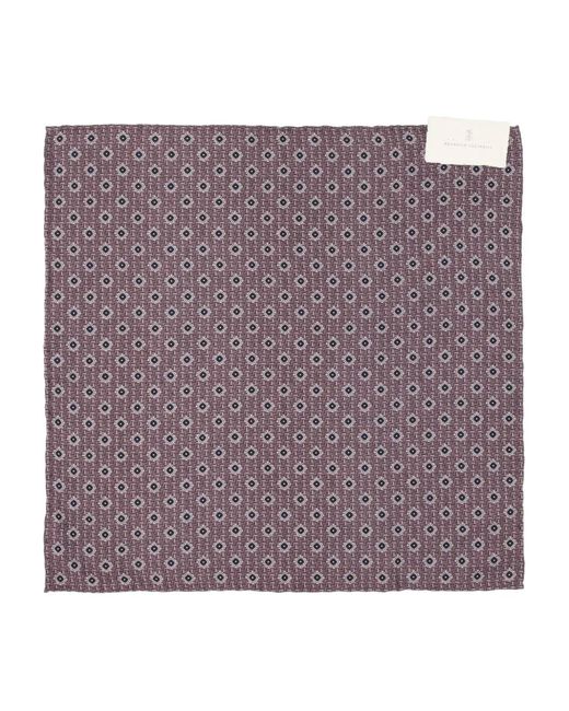 Fazzoletto Da Taschino Con Stampa di Brunello Cucinelli in Purple da Uomo