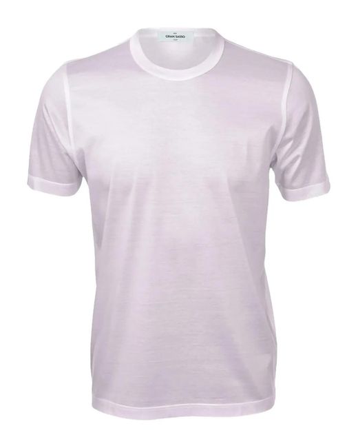 Gran Sasso Katoenen T-Shirt Met Ronde Hals in het Purple voor heren