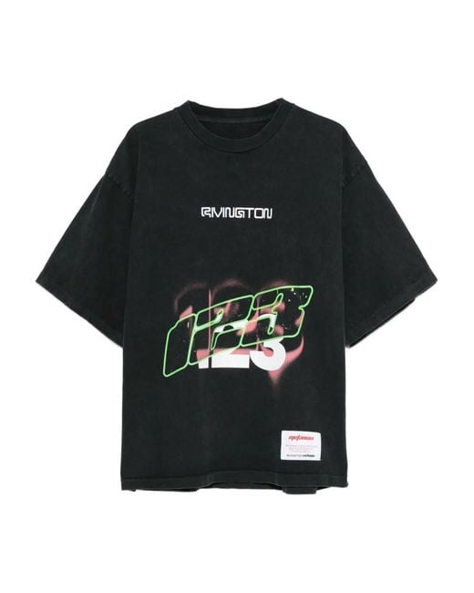 RIVINGTON roi Rebis Black Logo Graphic T-Shirt for men