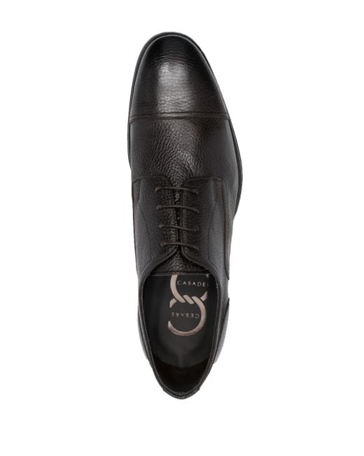 Casadei Black Anticato Leather Derby Shoes for men