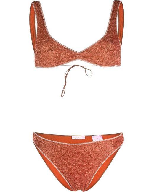 Oséree Glitterembellished Bikini Set in Orange Lyst