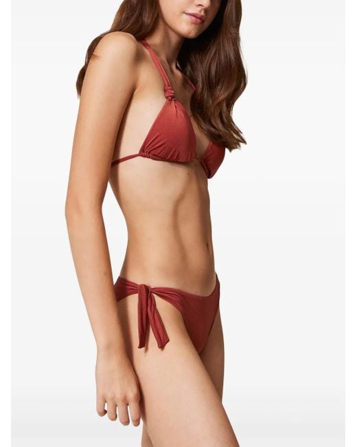 Twinset Red Knitted Bikini Bottoms