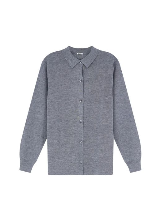 Aspesi Gray Button-Up Collared Cardigan