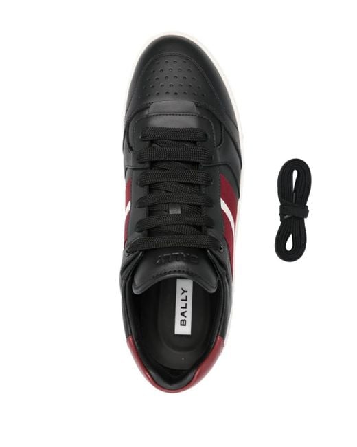 Bally Black Raise Logo-Print Leather Sneakers for men