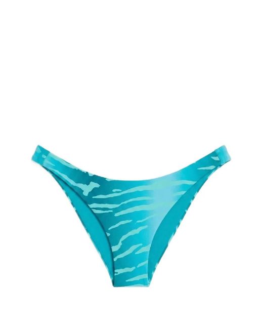 Beach Bunny Blue Bas De Bikini Froncé À Imprimé Animalier