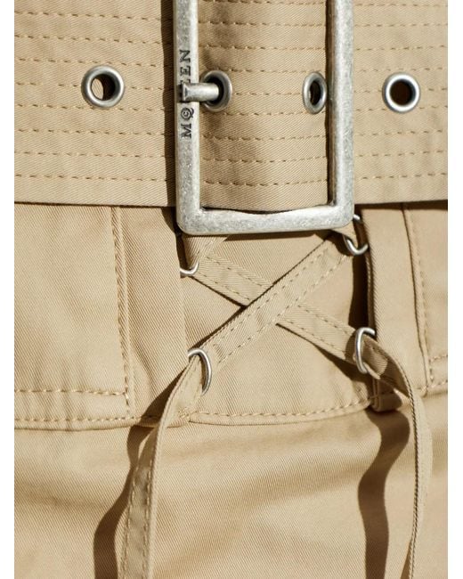 McQueen Natural Belted Midi Cargo Skirt