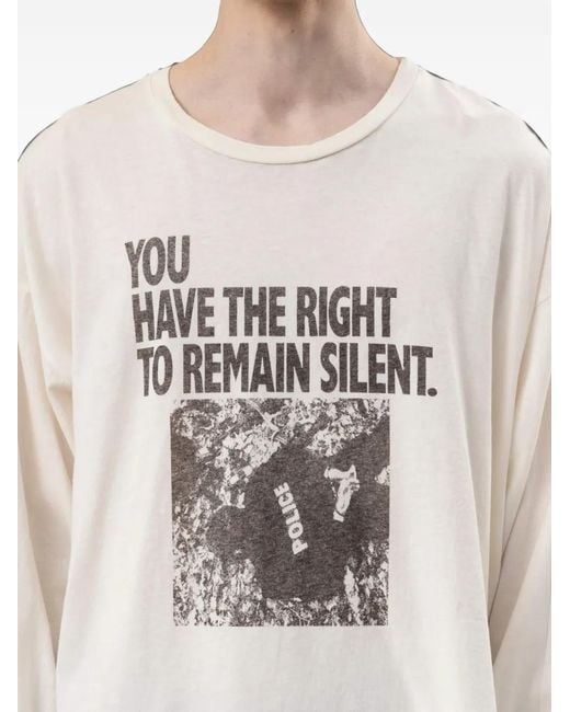 Marking Distance Gray Miranda Graphic-Print Long-Sleeve T-Shirt for men