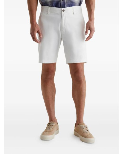AG Jeans White Wanderer Logo-Patch Shorts for men