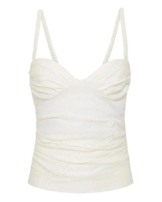 Top fruncido Sir de color White