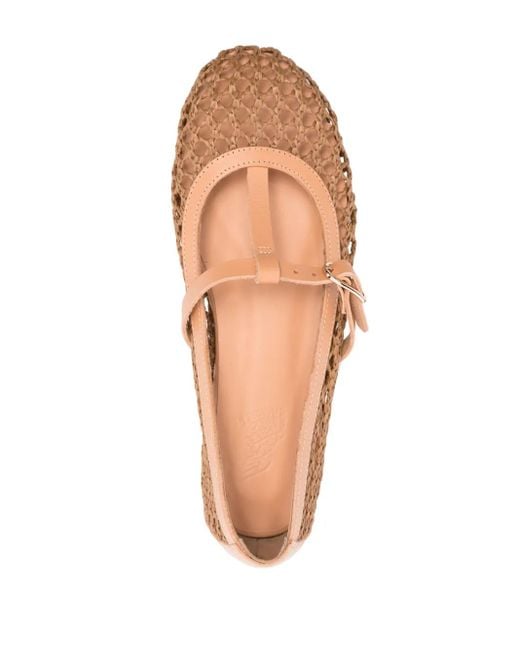 Ancient Greek Sandals Pink Aerati Raffia Ballerinas