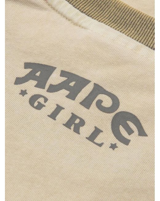 A Bathing Ape Natural Logo-Embroidered T-Shirt