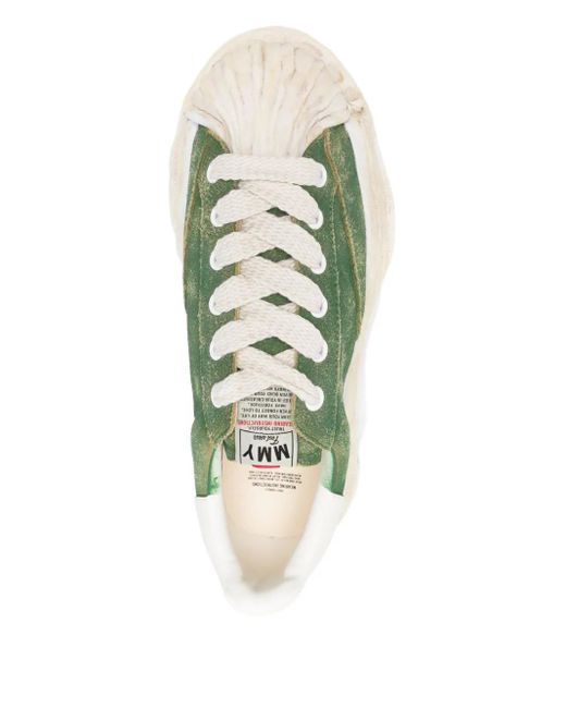 Maison Mihara Yasuhiro Green Lace-Up Logo-Print Sneakers for men