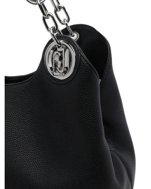 Liu Jo Black Sac Porté Épaule Format Moyen À Plaque Logo Et Détail Chaîne