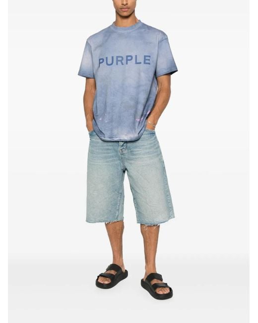 Purple Brand Blue Cotton T-Shirt for men