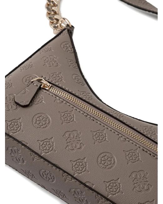 Guess Gray Zarela Logo-Debossed Shoulder Bag