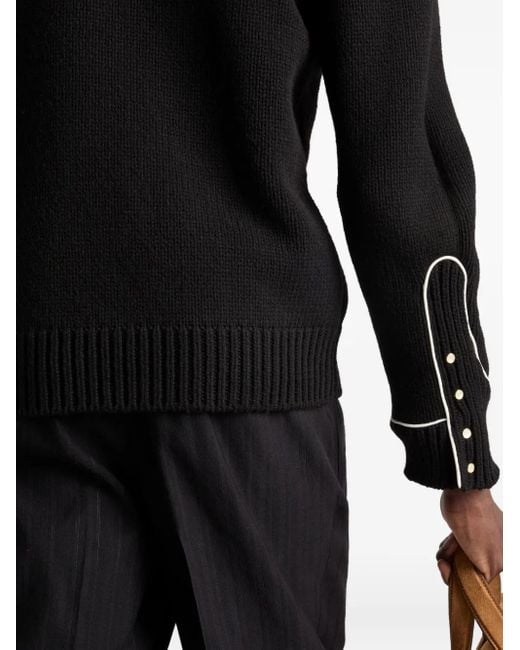 Pull Shetland En Maille Nervurée Prada pour homme en coloris Black