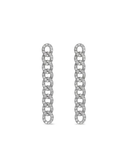 Zydo White 18K Groumette Diamond Drop Earrings