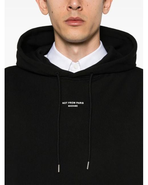Drole de Monsieur Black La Hoodie Slogan Cotton Hoodie for men