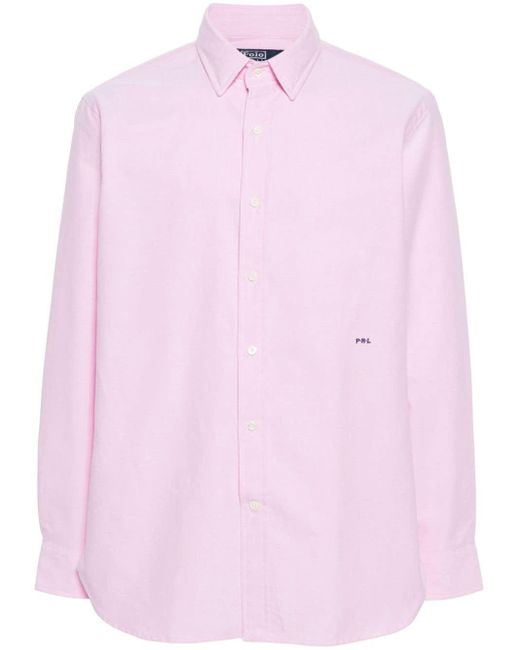 Chemise en coton à logo brodé Polo Ralph Lauren pour homme en coloris Pink