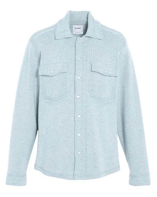Barrie Blue Knitted Overshirt for men