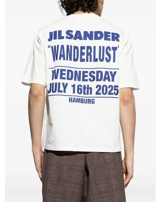 Jil Sander White Graphic T-Shirt for men