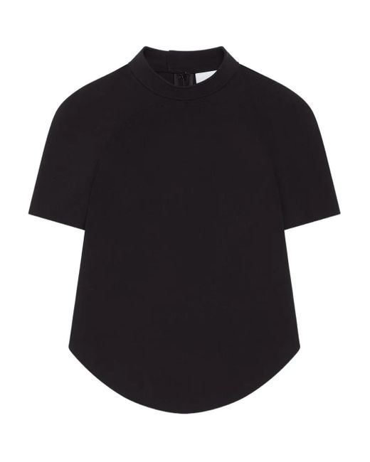 Courreges Black Mock-Neck Short-Sleeve T-Shirt