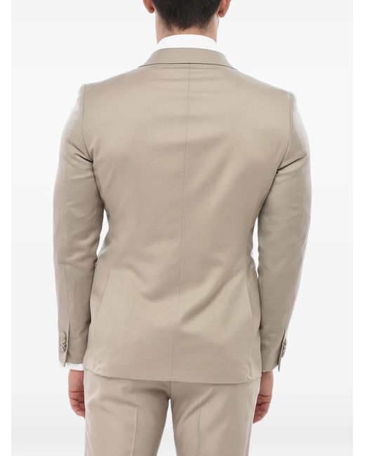 Corneliani Natural Peak-Lapel Virgin-Wool Suit for men
