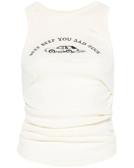 Achilles Ion Gabriel Natural Ruched Tank Top