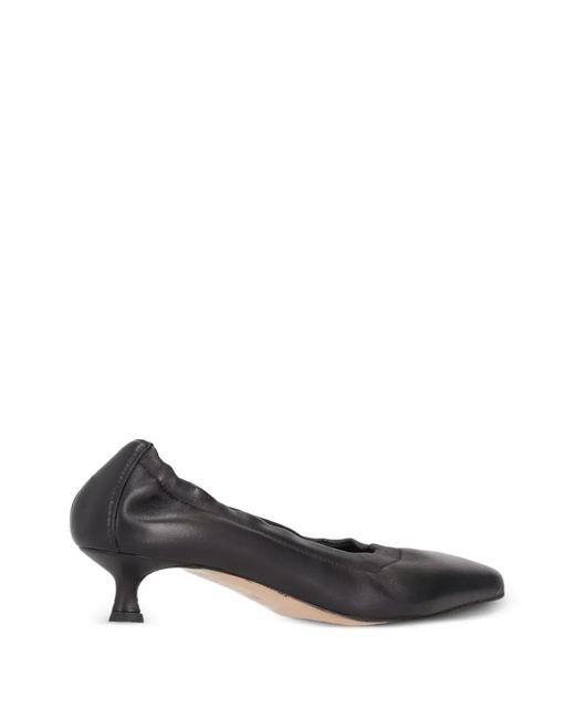 LA ROSE White Luna Elasticated-Trim Pumps