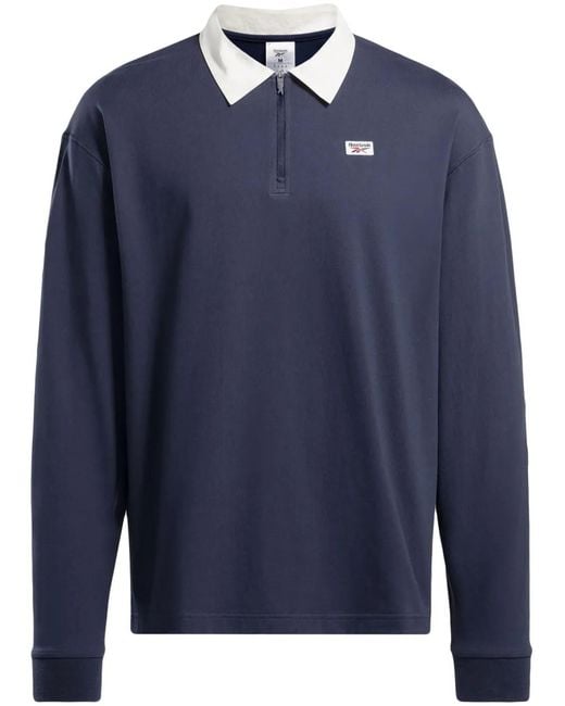Reebok Blue Court Sport Quarter-Zip Sweatshirt for men