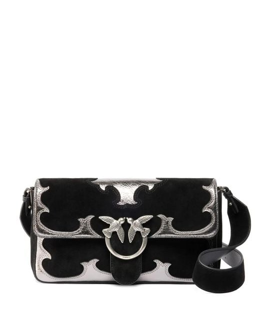 Pinko Black Love One Overlayed Shoulder Bag