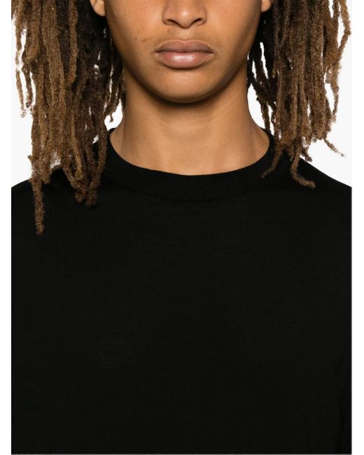 Transit Black Virgin Wool Crew-Neck Sweater for men
