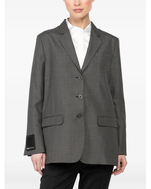 Ibrigu Gray Polka-Dot Three-Button Single-Breasted Jacket