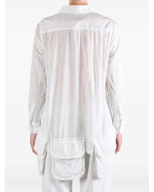 Comme des Garçons White Multi Padded-Pocket Round-Collar Shirt