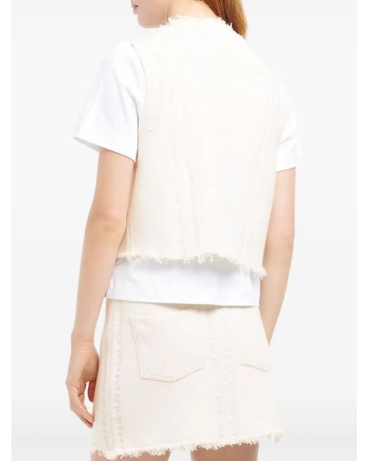 Barrie White Frayed Denim Vest