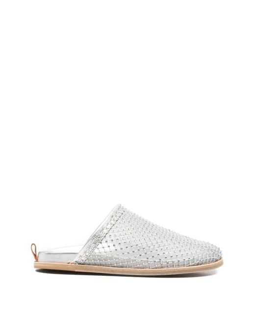 Forte_forte White Mules À Détails De Clous