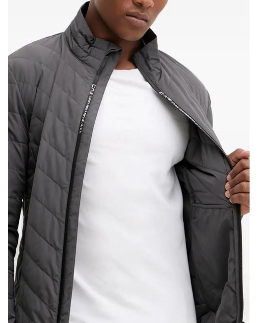 Veste Matelassée À Fermeture Zippée EA7 pour homme en coloris Gray