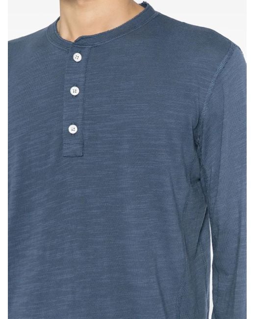 Rag & Bone Blue Cotton Henley T-Shirt for men