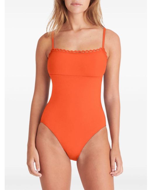 Eres Orange Night Picot-trimmed Swimsuit
