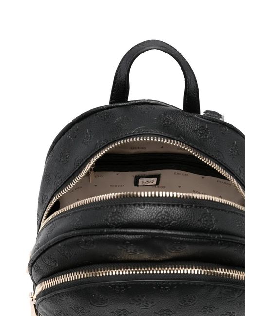 Guess Black Manhattan Embossed Zip Backpack