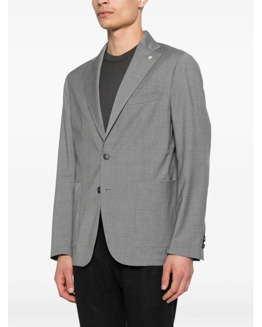 Manuel Ritz Gray Patch-Pocket Blazer for men