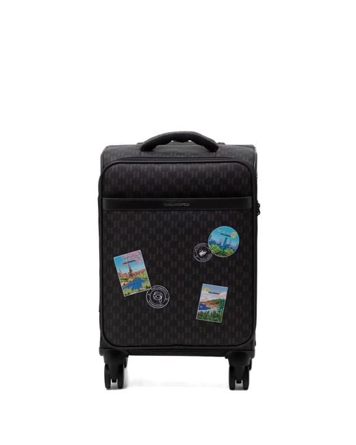 Karl Lagerfeld Black Ikon Monogram Suitcase