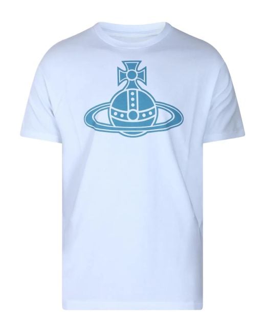 Vivienne Westwood Blue T-Shirt mit Orb-Verzierung