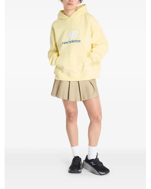New Balance Natural Logo-Print Hoodie