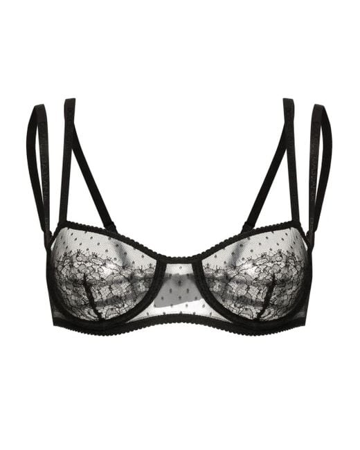 Dolce & Gabbana Black Lace Balcony Bra