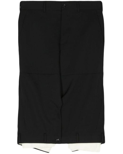 Comme des Garçons Black Deconstructed Wool Bermuda Shorts for men