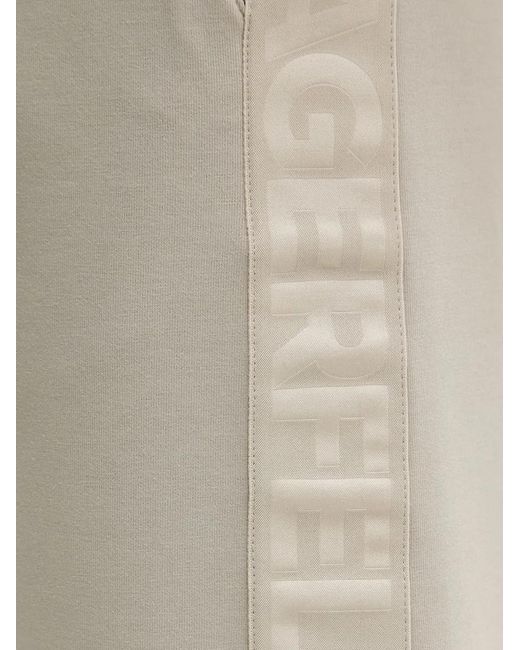 Karl Lagerfeld Natural Logo-Tape Drawstring Shorts for men