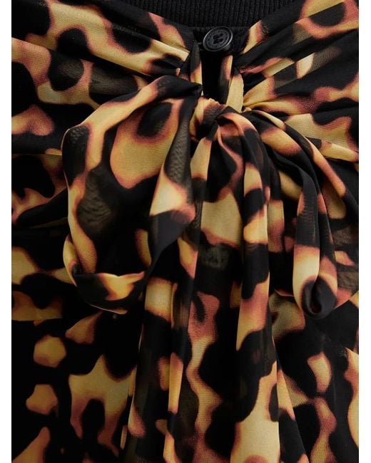Falda con estampado de leopardo y volantes Silvian Heach de color Black
